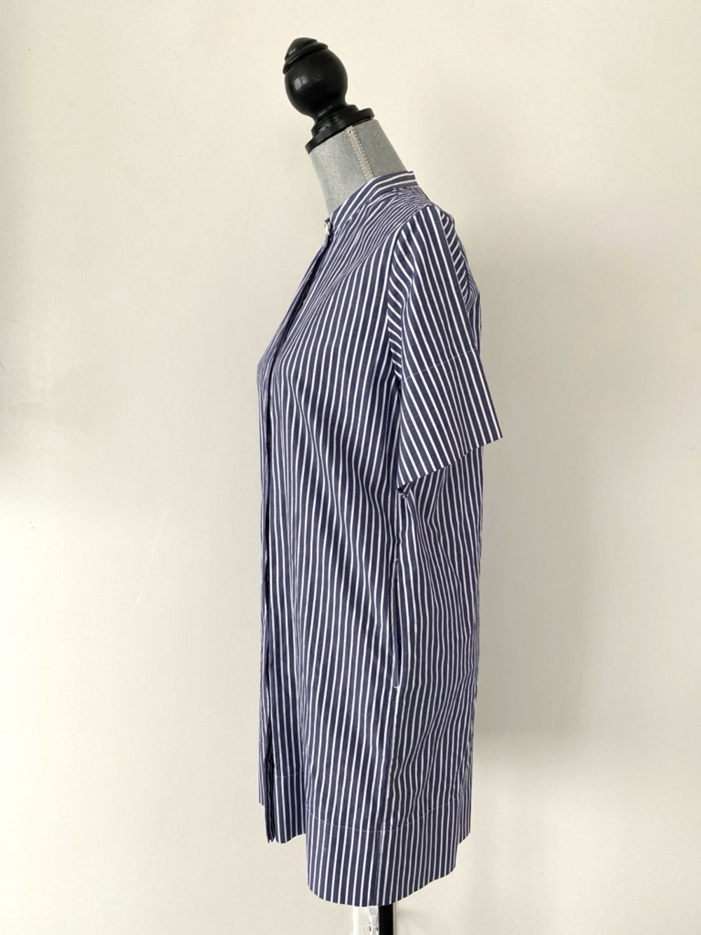 Everlane Navy & White Stripe Mini Shirt Dress Sz 0 Effortlessly Chic *No Belt - Picture 5 of 11